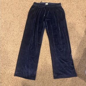PINK Victoria's Secret Dark Blue Velour Track Pants